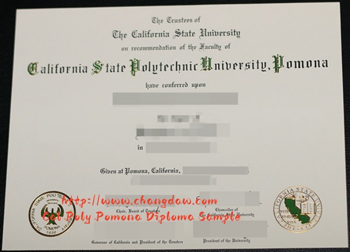 Cal Poly Pomona Diploma Sample