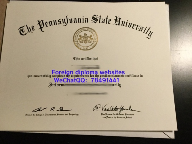 Pennsylvania State University official graduation diploma sample USA