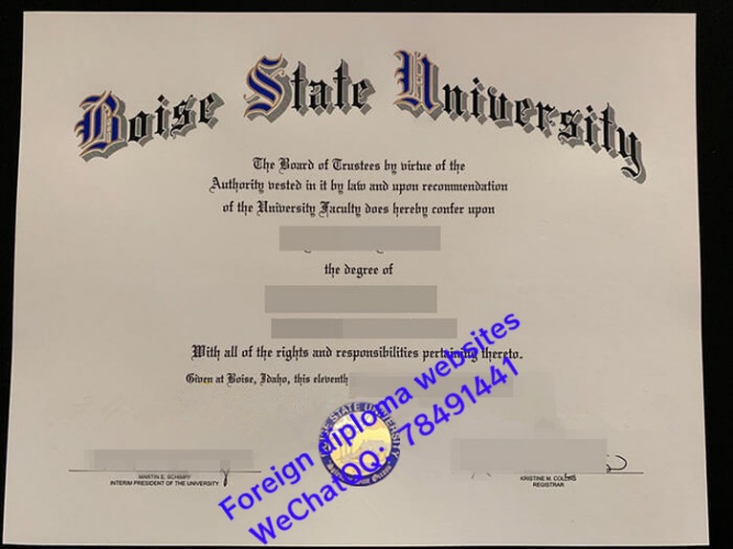 Boise State University official graduation diploma sample United States