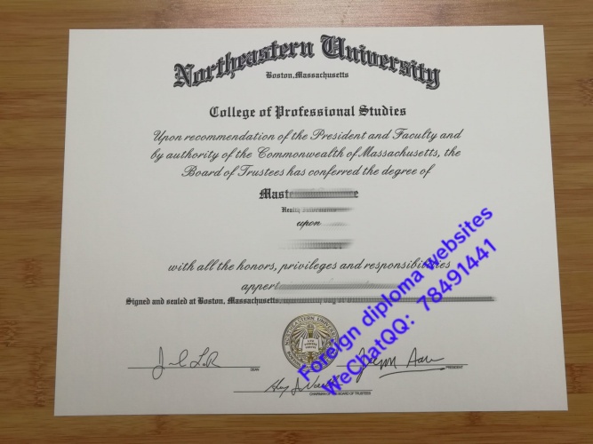 Northeastern University official graduation diploma sample USA