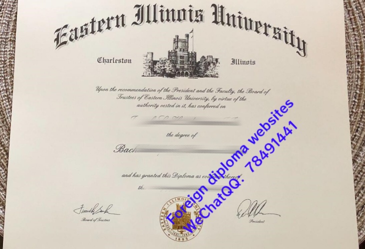 Eastern Illinois University official graduation diploma sample United States