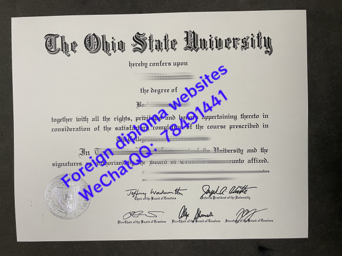 The Ohio State University official graduation diploma sample United States Ohio