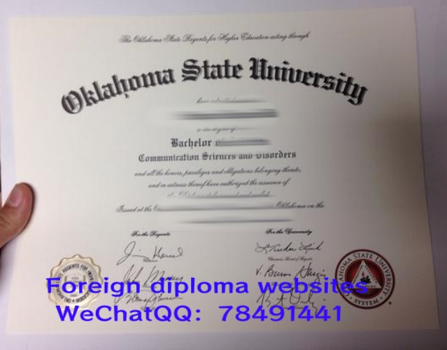 Oklahoma State University official graduation diploma sample United States Oklahoma