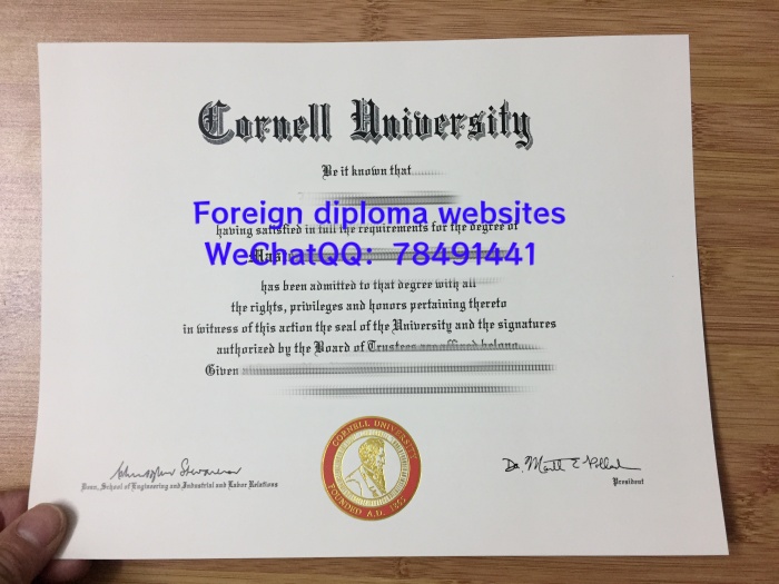 Cornell University Diploma Sample Cornell University Bachelor's and Master's Degree Cornell University Graduate Certificate ��������˹������ѧ��ҵ֤����